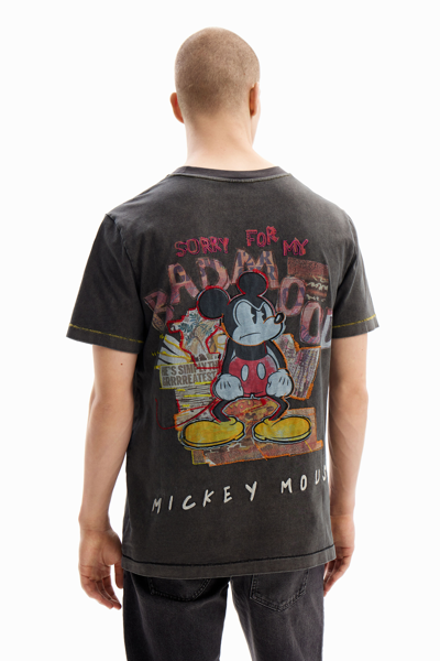 Shop Desigual Mickey Mouse Collage T-shirt In Black
