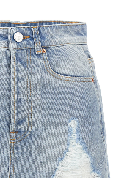 Shop Vetements Women 'destroyed' Skirt In Blue