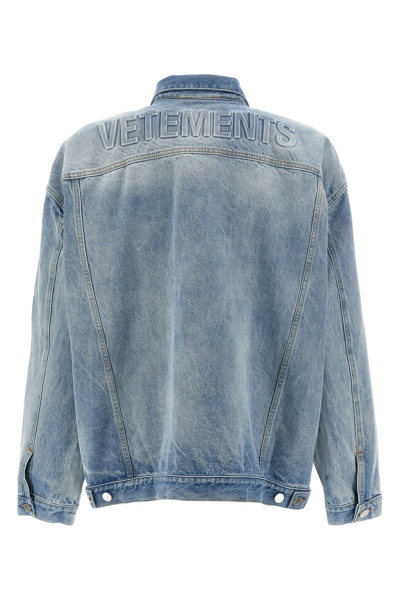 Shop Vetements Women 'logo' Jacket In Blue