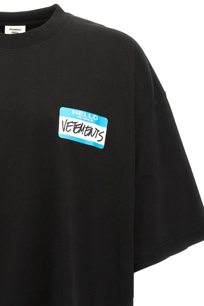 Shop Vetements Women 'my Name Is ' T-shirt In Black