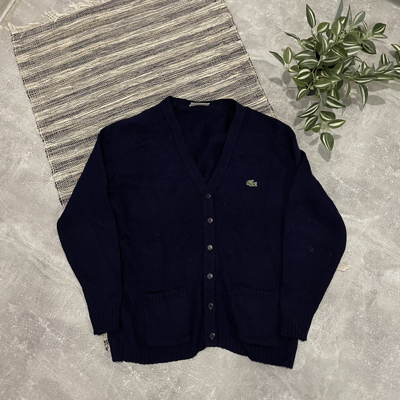 Pre-owned Lacoste X Vintage 90's Lacoste Chemise Rrl Mercer Sweater Cardigan Old Money In Multicolor