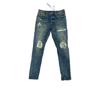 Pre-owned Purple X Purple Brand Jeans Mens Drop Fit P002 Blue Size 32/30