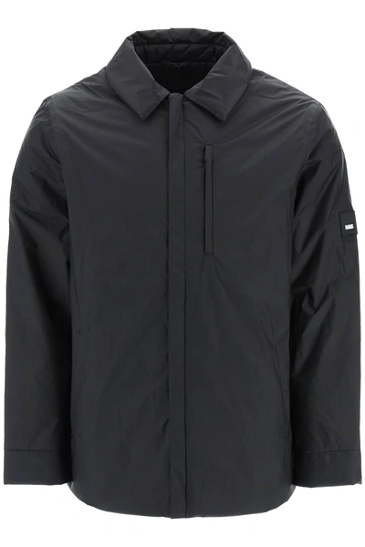 Shop Rains Padded Fuse Overshirt Jacket In Black