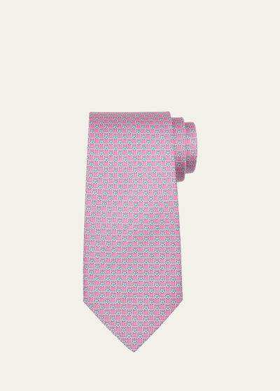 Shop Ferragamo Men's Silk Soccer-print Tie In Fverde Sc