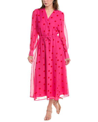 Shop Anne Klein Polka Dot Midi Dress In Pink