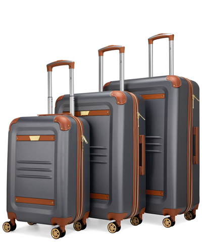 Shop Vintage 19v69 Italia  3pc Expandable Spinner Luggage Set In Grey