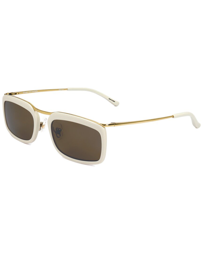 Shop Dries Van Noten X Linda Farrow Unisex Dvn74 51mm Sunglasses In White