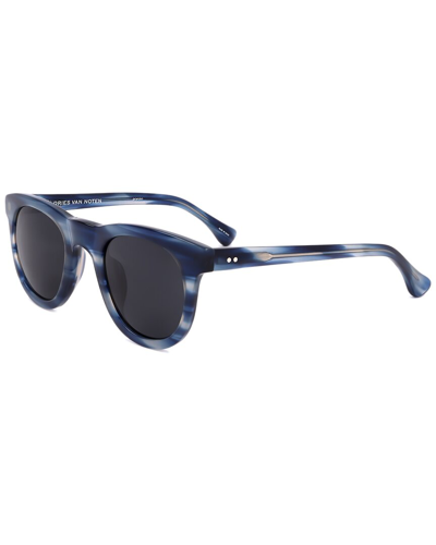 Shop Dries Van Noten X Linda Farrow Unisex Dvn133 46mm Sunglasses In Blue