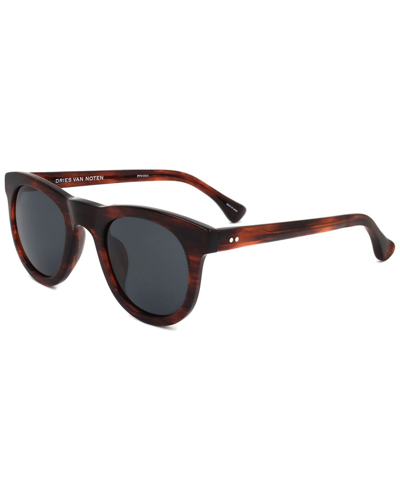 Shop Dries Van Noten X Linda Farrow Unisex Dvn133 46mm Sunglasses In Brown