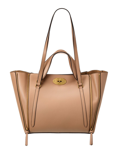 Shop Mulberry Bayswater Zip Leather Tote In Brown