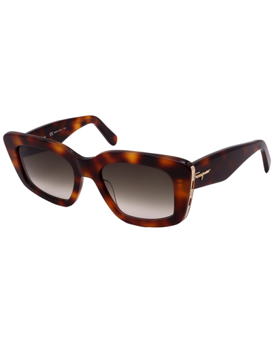 Shop Ferragamo Women's Sf1024s 52mm Sunglasses In Brown