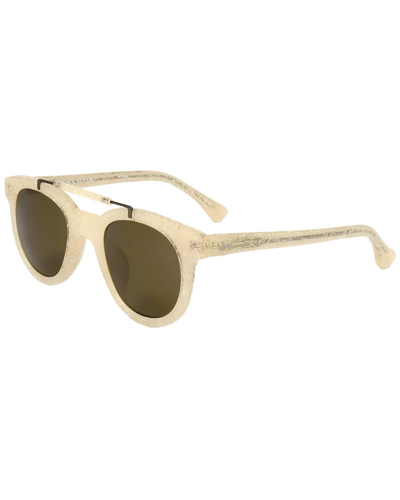 Shop Dries Van Noten X Linda Farrow Unisex Dvn132 46mm Sunglasses In White