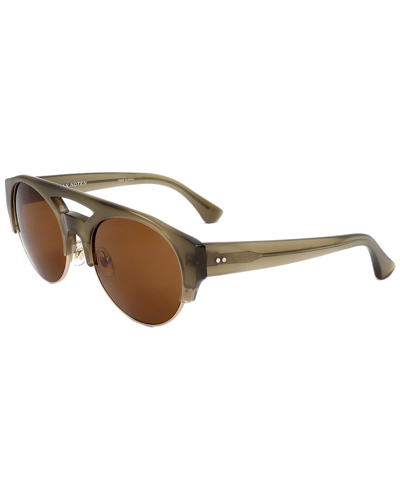 Shop Dries Van Noten X Linda Farrow Unisex Dvn152 54mm Sunglasses In Brown