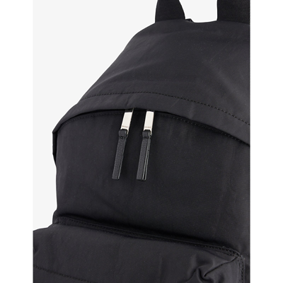 Shop Palm Angels Monogram-patch Woven Backpack In Black/grey