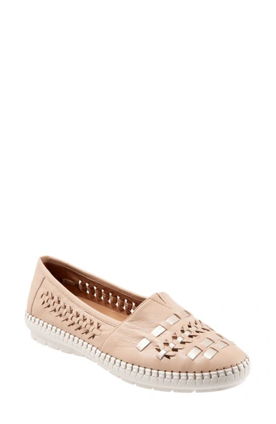 Shop Trotters Rory Woven Flat In Nude Gold
