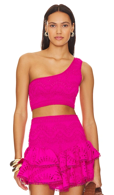 Shop Charo Ruiz Tapuk Crop Top In Fuchsia