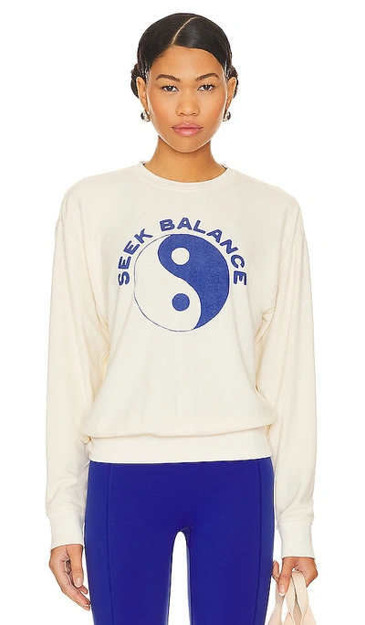 Shop Spiritual Gangster Seek Balance Relaxed Savasana Sweatshirt In Winter White