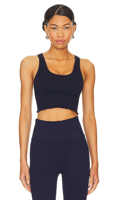 Shop Spiritual Gangster Amor Crop Tank In Navy