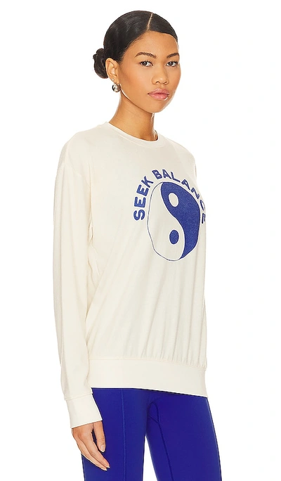 Shop Spiritual Gangster Seek Balance Relaxed Savasana Sweatshirt In Winter White