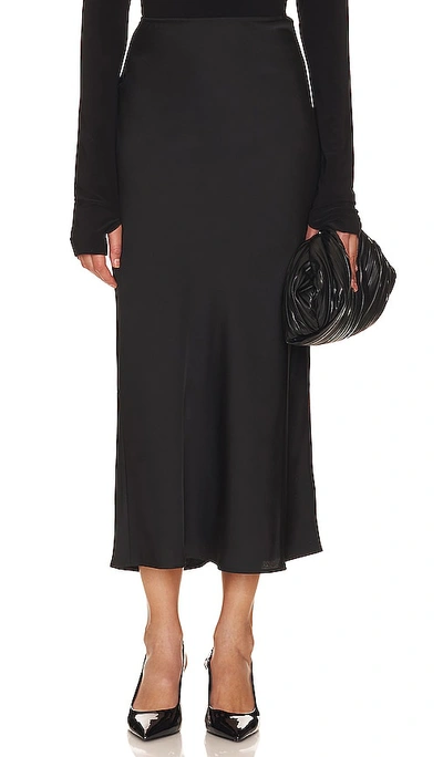 Shop Sophie Rue Ava Satin Skirt In Black