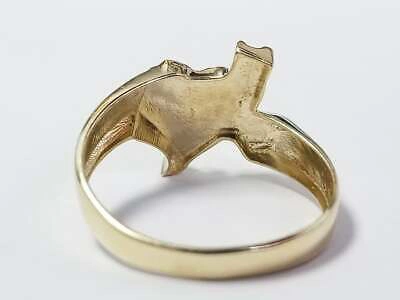 Pre-owned Lonestar 10k Yellow Gold Texas State Ring Size 10 Band Usa Nugget Lone Star Unisex Gift