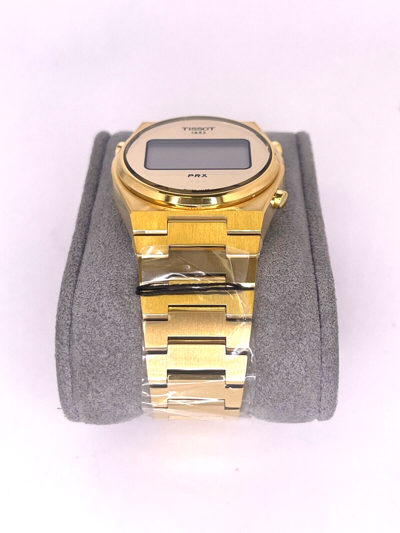 Pre-owned Tissot Prx Digital 35mm Gold Watch T1372633302000 In Box With Tags