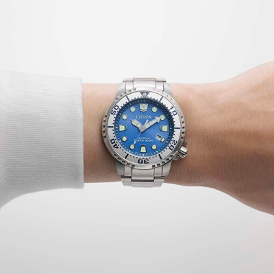Pre-owned Citizen Collection, Marine Watch, Bn0165-55l, Stainless Steel Push Type