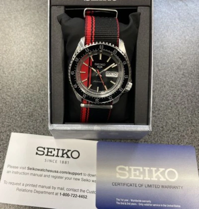 Pre-owned Seiko 5 Automatic Men's Nylon Band Watch Srpk71 Made In Japan With Tag