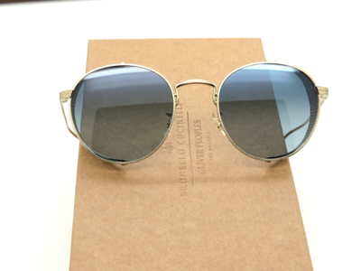 Pre-owned Oliver Peoples Brunello Cucinelli Ov1323s 5271q8 Cesarino-m Gold Sunglasses In Marine Gradient