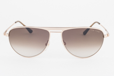 Pre-owned Tom Ford William 207 28f Gold / Brown Gradient Aviator Sunglasses Tf207 28f