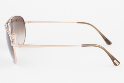 Pre-owned Tom Ford William 207 28f Gold / Brown Gradient Aviator Sunglasses Tf207 28f