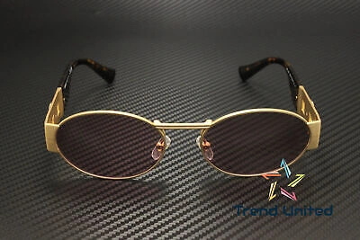 Pre-owned Versace Ve2264 100284 Matte Gold Light Violet 56 Mm Unisex Sunglasses In Purple