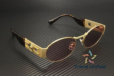 Pre-owned Versace Ve2264 100284 Matte Gold Light Violet 56 Mm Unisex Sunglasses In Purple