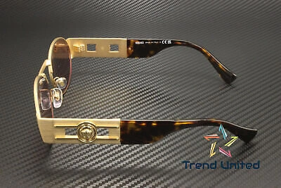 Pre-owned Versace Ve2264 100284 Matte Gold Light Violet 56 Mm Unisex Sunglasses In Purple