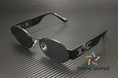 Pre-owned Versace Ve2264 1261 1 Matte Black Grey 56 Mm Unisex Sunglasses In Gray