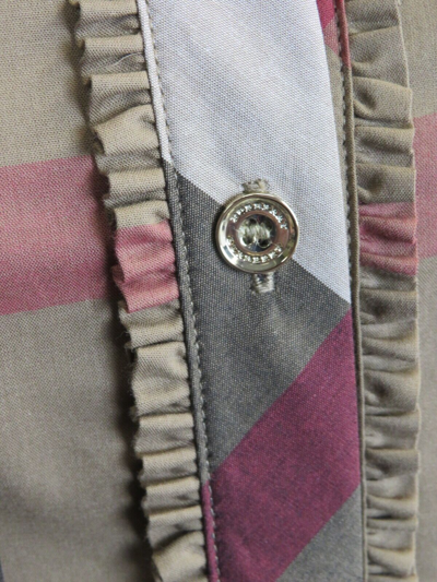 Pre-owned Burberry Beige Cotton House Check Button Front Long Sleeve Blouse Shirt Us 2