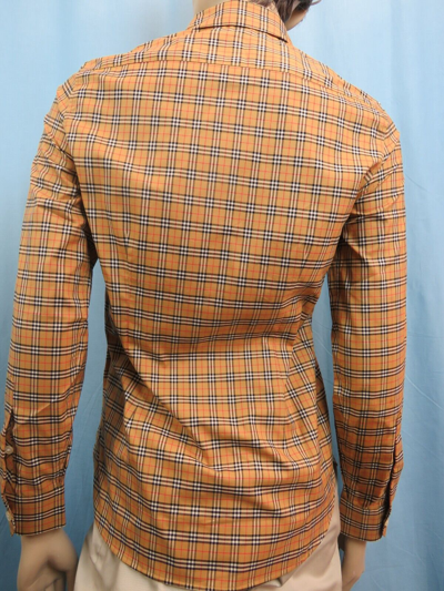 Pre-owned Burberry Crow Beige Cotton Ip Nova Check Long Sleeve Blouse Shirt Us 2