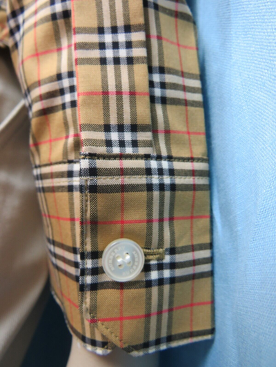 Pre-owned Burberry Crow Beige Cotton Ip Nova Check Long Sleeve Blouse Shirt Us 2