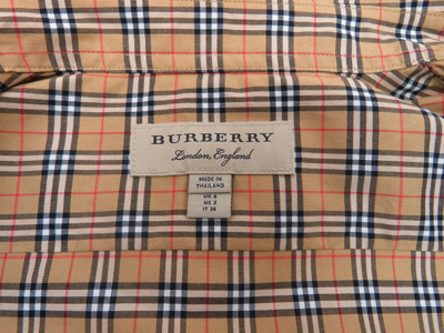 Pre-owned Burberry Crow Beige Cotton Ip Nova Check Long Sleeve Blouse Shirt Us 2