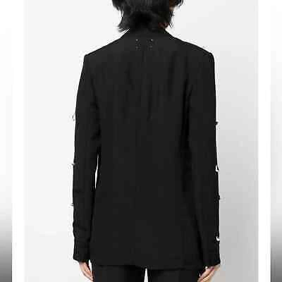 Pre-owned Forte Crystal-embellished Single-breasted Blazer In Black Size 4