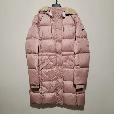 Pre-owned Coach Pink Puffer Jacket Size Small