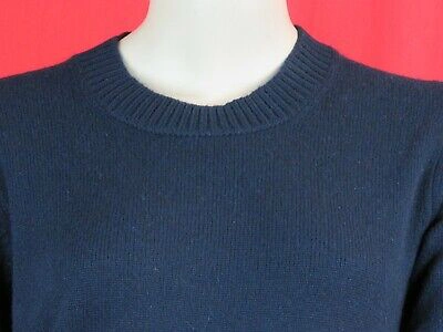 Pre-owned Burberry Bradgate Blue Knit Cashmere Embroidered Knight Logo Sweater S