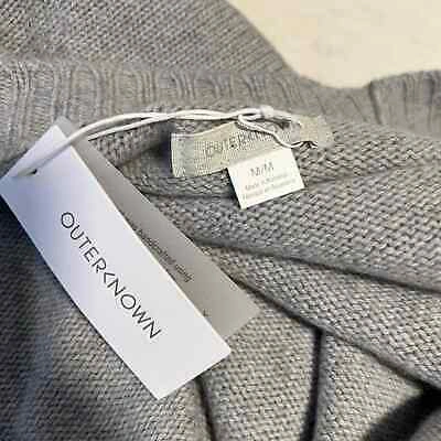 Pre-owned Outerknown M Women's Grey Cashmere Wrap Sweater With Tags In Gray