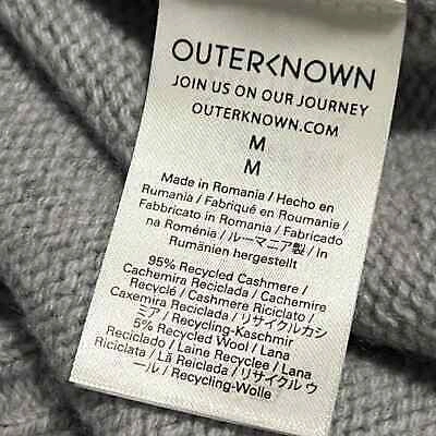 Pre-owned Outerknown M Women's Grey Cashmere Wrap Sweater With Tags In Gray