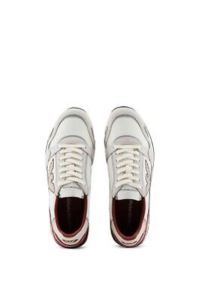 Pre-owned Emporio Armani Shoes Sneaker  Man Sz. Us 8,5 X4x537xn730 T410 White