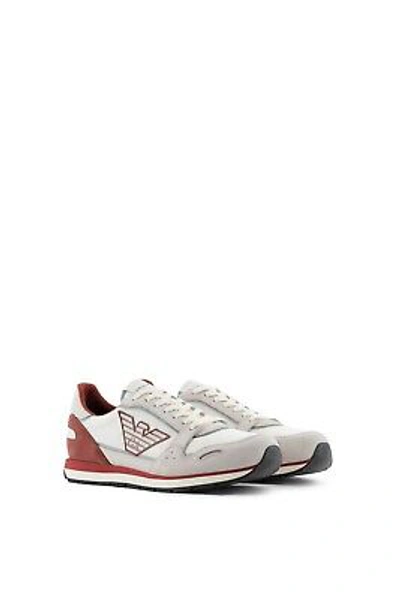 Pre-owned Emporio Armani Shoes Sneaker  Man Sz. Us 8,5 X4x537xn730 T410 White