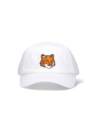 Shop Maison Kitsuné 'fox' Baseball Cap In White