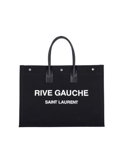 Shop Saint Laurent 'rive Gauche Large' Tote Bag In Black  