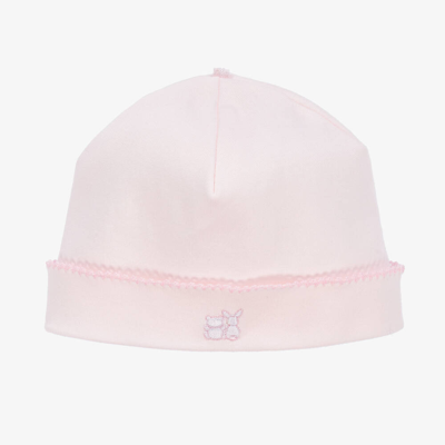 Shop Emile Et Rose Baby Girls Pink Cotton Embroidered Hat