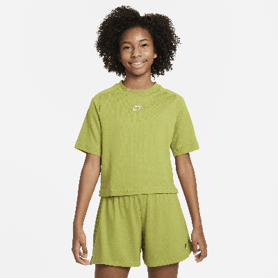 Shop Nike Sportswear Big Kids' (girls') Short-sleeve Top In Green